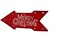 Raz 23" Battery Operated Lighted Color Changing Red Arrow Merry Christmas Sign